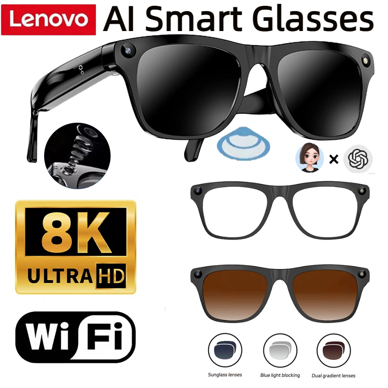 Smart Glasses Lens - Óculos Inteligentes Lenovo com Memória de