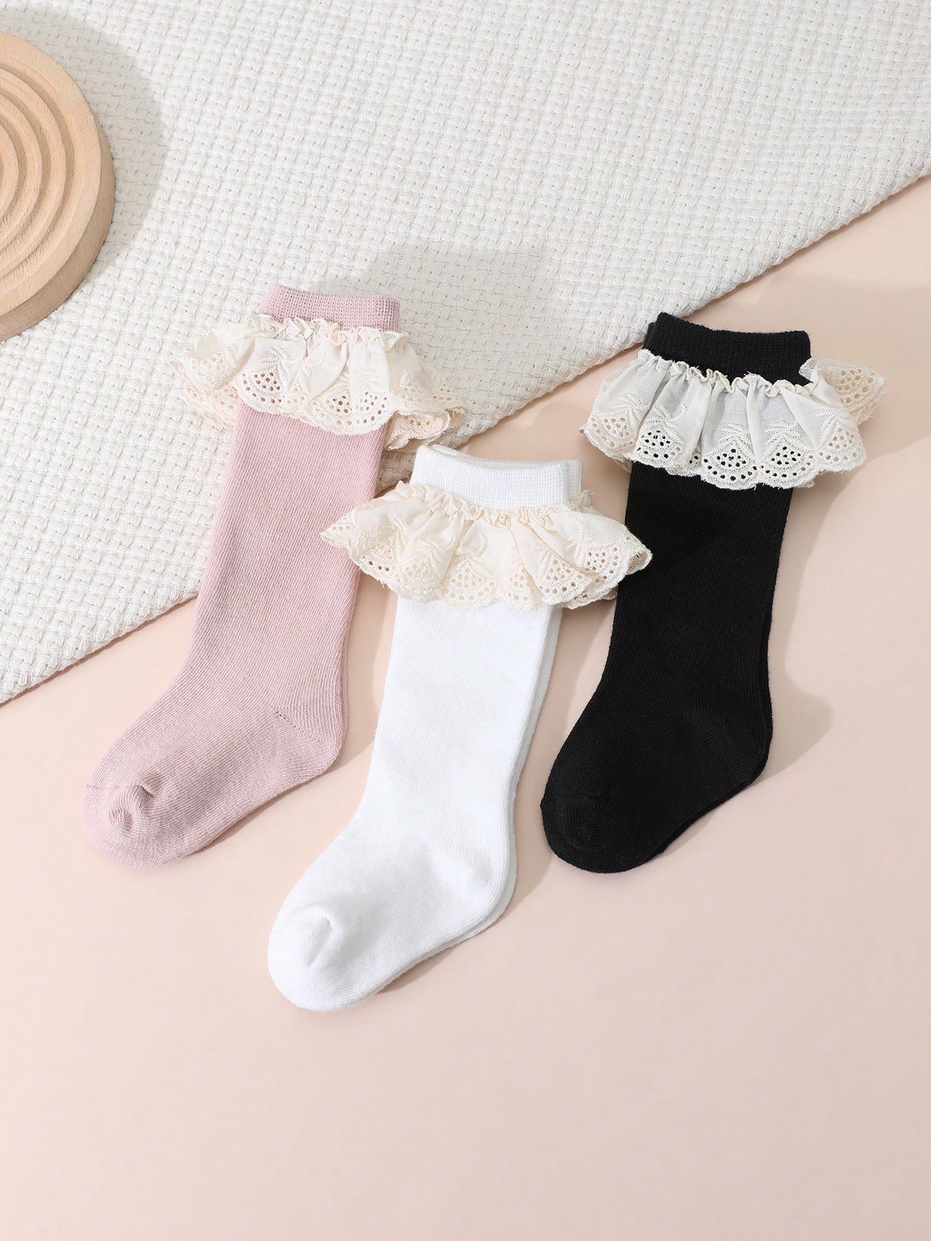 Baby Sock Oximeter - 3 Pares de Meias de Renda