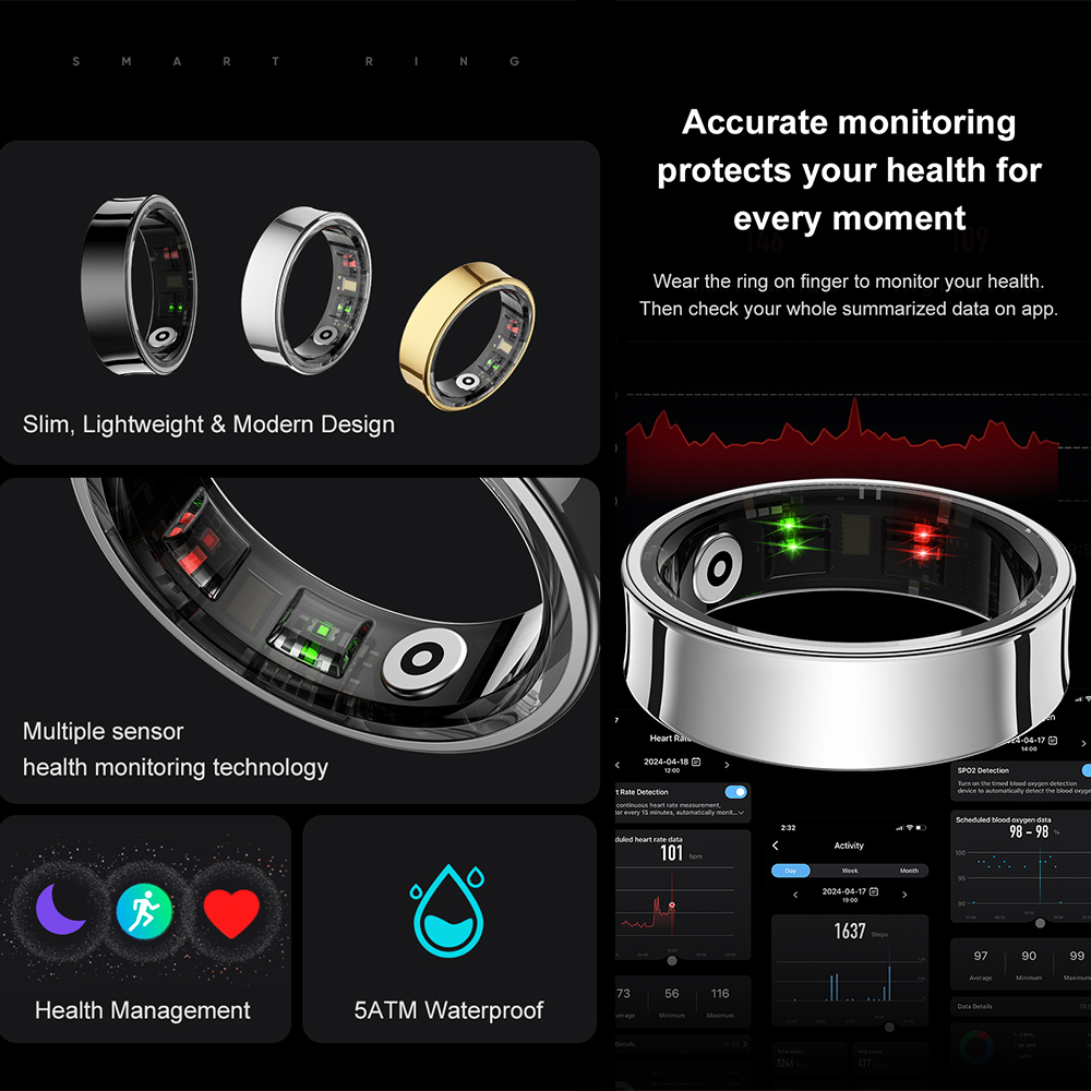 Anel Inteligente R09 em Aço In - Temperature Ring Skin avaliação e preço